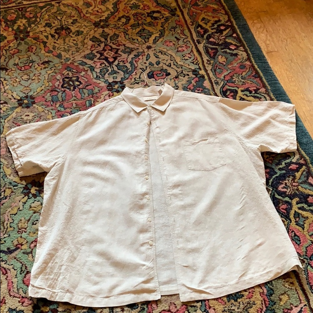 Caribbean 4x short sleeve linen blend with texture